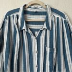 Old Navy  Blue White Striped Relaxed Buttom Down Shirt, Size 2X Photo 2