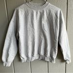 Adanola  Embroidered Logo Oversized Sweatshirt Pullover Heather Gray Size XS Photo 0