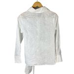 Gracia Bow Waist Long Sleeve Embroidered Full Button Top Size Small Minimalist Photo 2