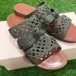 Alexandre Birman  Clarita Braided Mule Flat Nappa Kiss Green Tea Sandals SZ 42 Photo 1