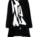 Comme des Garçons NEW Women's Graphic High-Low Wool Sweater size L Black Photo 1