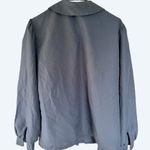 Alicia Vintage Black Peter Pan Collar Blouse Goth Secretary Puff Sleeve Size 14 Photo 5