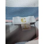 Colorful Striped Wide Leg Pants Knot Waist High Rise Resort Boho Style Women's L White Size L Photo 4