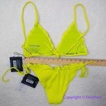 New! Set! It's Now Cool‎ the frill tri eco neon lime rib bikini, size XL Green Photo 8