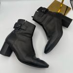 Grigiarancio Y2K Black‎ Leather Ankle Boots 8.5 | Made in Italy Chunky Heel Black Photo 3