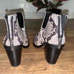 Vince Camuto Gigietta Black and White Snakeskin Chunky Heeled Boots Photo 8