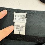 Eileen Fisher Black Silk Floral Print Lagenlook Boxy Fit Blouse Womens Small Photo 3