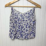 Free People  blue & white‎ floral scalloped cami top Size S Photo 7