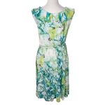 st. john's bay  Green Blue Floral Dress Size Medium Floral Knee-Length Dress Photo 1
