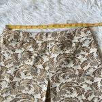 Karen Millen  Beige floral print Antique Gold Tapestry Pleated Skirt size 8 Photo 4