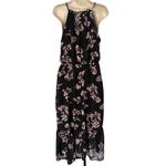 NWT ~ WALLFLOWER April Chiffon Beach Halter Maxi Dress ~ Women's Size LARGE Black Photo 3