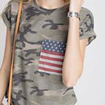 4th Of July Camp Patriotic Pocket Rolled Sleeve Tee Green Size L Photo 1