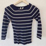 Moth Striped y2k Retro stripe Blue Sweater size small Photo 0