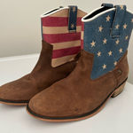 Sterling River American Flag Boots Brown Red Blue Size 8 Photo 0