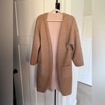 Cuyana  Reversible Alpaca Sweater Coat Pink Tan Pockets Open Cardigan Photo 6