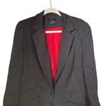 Bentley Arbuckle Women's Sz 10 Herringbone Long Coat Lined Blazer Jacket VTG Black Photo 1