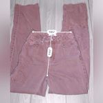 PacSun  Women’s 90’s Boyfriends Flower Embroidered Maroon Jeans Photo 10