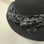 Scala  100% Wool Black Velvet Leopard Band Cloche Hat Women’s One Size Photo 4