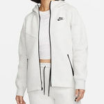 Nike Sportswear Tech Fleece Cape Full Zip Hoodie Women's Small White Jacket Photo 0