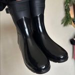 Hunter  Original Refined Short Gloss Duo Rain Boots Size 9 removable socks Photo 9