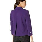 Calvin Klein blazer jacket women's 12P zip front scuba crepe crop purple career Photo 1