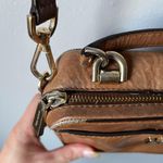 Michael Kors Tan Leather MK Crossbody Purse Photo 3