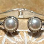 Lucky Brand  Pearl Open Cuff Hinge Bracelet Photo 2