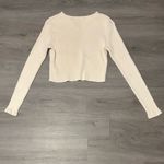 Brandy Melville Cream  Cropped Ribbed Zelly Long Sleeve Top Photo 1