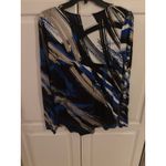 Dana Buchman  Women's Long Sleeve V Neck Abstract Print Top Size S Photo 3