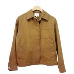 Vince  Utility Jacket Umbra Brown Cotton Linen Workwear Jacket Small Oversized Photo 2