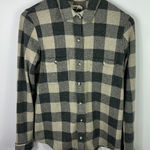 Faherty Plaid Flannel Shirt Women Medium Gray Button Front Western Soft Grunge Photo 0