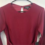 Lulus NWT Last Love Song Burgundy Tie Waist Long Bell Sleeve Mini Dress Size XS Photo 3