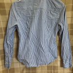 J.Crew  Women’s Slim Navy and White Striped Button Down Shirt Size 10 Photo 3