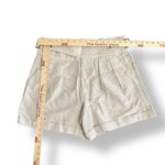 Banana Republic  Linen Blend High Rise Pleated Shorts Size 6 Belted Beige‎ NWT Photo 2