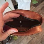 Bohemian Woven Round tooled Leather crossbody with woven Strap NWOT Brown Photo 7