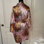 PINK SATIN SILKY FLORAL ROBE Size undefined Photo 2