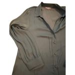 Naked Zebra  Women Blue Long Sleeves Collared Button Down Shirt Size Large Photo 6