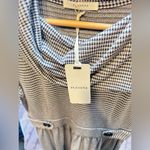 Pleione NWT Anthropologie  Gingham Dress Cowl Neck with pockets black & white Photo 4