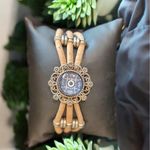 Boho Cork Bracelet Beige with Blue Medallion Accent Tan Photo 0