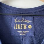 Lilly Pulitzer  Luxletic long sleeve v-neck top square stretch slit hem modal XS Photo 6