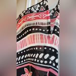 JM Collection Women's Printed Split-Front Tunic Top (Black Pink, Medium) Blouse Photo 4