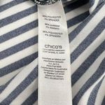 Chico's Knit Kit Stripe Off-the-Shoulder Top Nautical 3/4 Sleeve Blouse 0 (S/M) Photo 6