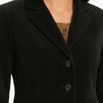Ralph Lauren Black Corduroy Blazer w Leather Elbow Patches Black Watch Lining LG Photo 2