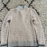Central Park West Size small Bobbie Polo Sweater Gray Cable Knit Long Sleeves Photo 3