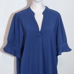 Blue Short Sleeve Shift Dress Size XL Blue Wedding Guest Dress Photo 3