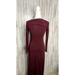 Lulus Women's Small Burgundy Maxi Dress Long Sleeve Party Slit Photo 3