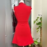 Anthropologie  THML Red Textured Sleeveless Ruffle Detail 2 Pocket Dress Photo 5