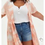 Torrid NWT Plus 0 0X 12 Peach Tie Dye Duster Cover Up Kimono Top NEW Photo 6