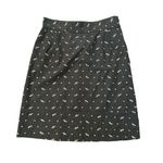 Anthropologie Odille  dark gray floral cotton pencil skirt size 4 Photo 0