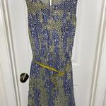 Melonie T blue & lime green belted dress size 10 Photo 1